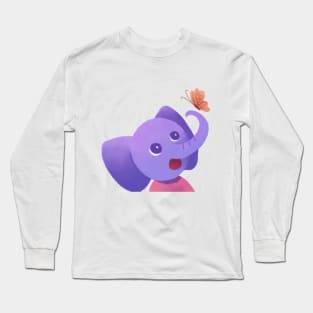 Little Elephant and Butterfly Long Sleeve T-Shirt